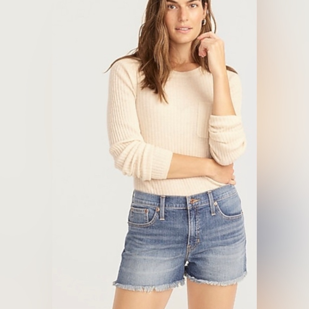 J. Crew Blue Jean Shorts with Frayed Hem